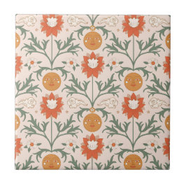 Celestial Floral Sunburst Seamless Pattern Design タイル