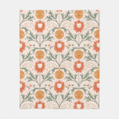 Celestial Floral Sunburst Seamless Pattern Design フリースブランケット (正面)