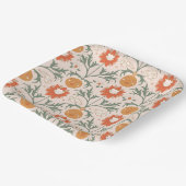 Celestial Floral Sunburst Seamless Pattern Design ペーパープレート (傾斜あり)