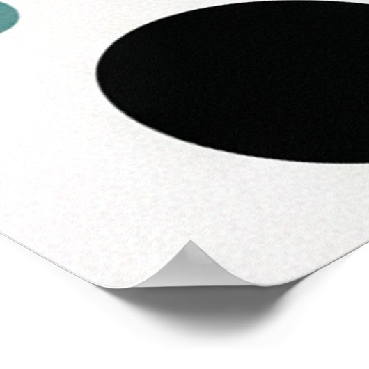 Celestial Flow: Minimalist Teal Portrait ポスター (角)