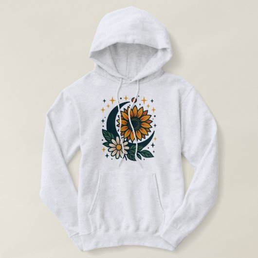 Celestial Flower Women's Hooded Sweatshirt パーカ (デザイン正面)