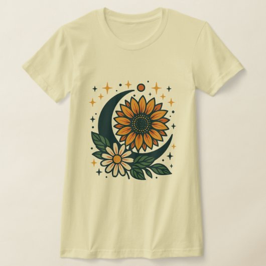Celestial Flower Women's Slim Fit T-Shirt Tシャツ (レイダウン)