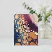 Celestial Fluid Marble in Midnight Gold ポストカード (スタンド正面)