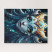Celestial Frost Siren with Glowing Star Eyes ジグソーパズル (横)