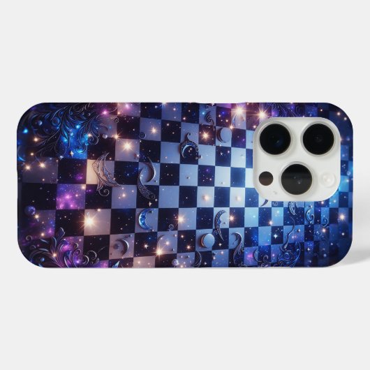 Celestial Galaxy Checkerboard Phone Case - Magical Case-Mate iPhoneケース (裏面 (横))