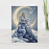 Celestial Galaxy Hare Moon Goddess Fantasy Art カード (正面)