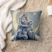 Celestial Galaxy Hare Moon Goddess Fantasy Art クッション (ブランケット)