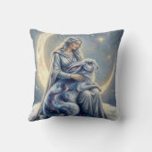 Celestial Galaxy Hare Moon Goddess Fantasy Art クッション (裏面)