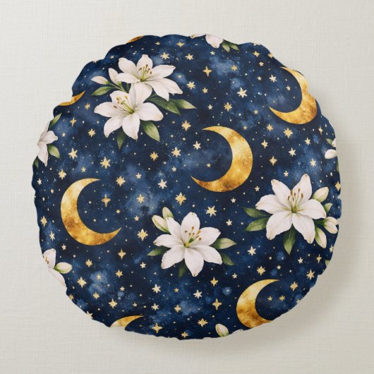 Celestial Galaxy Mother's Day Round Throw Pillow ラウンドクッション (正面)