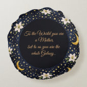 Celestial Galaxy Mother's Day Round Throw Pillow ラウンドクッション (裏面)