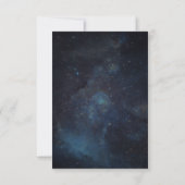 Celestial Galaxy Stars Blush Pink Glow 結婚式QR 出欠カード (裏面)