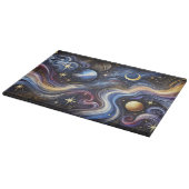 Celestial Galaxy Stars Cutting Board Cosmic Kitche カッティングボード (角)