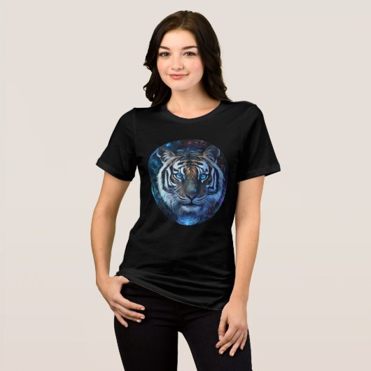 Celestial Galaxy Tiger Art Print トライブレンドＴシャツ (正面全面)