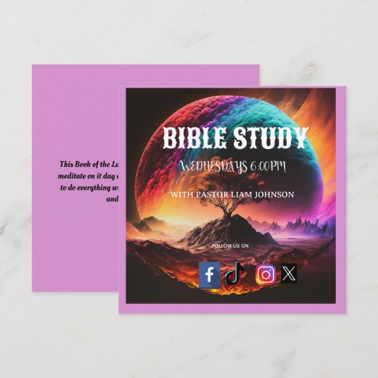 Celestial Galaxy Tree Bible Study Invitation (正面/裏面)