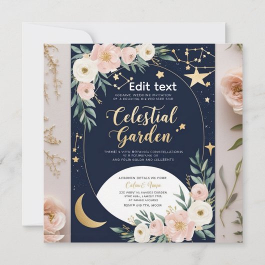 Celestial Garden Wedding Invitation 招待状 (裏面)