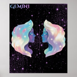 Celestial Gemini – Astrology Art ポスター