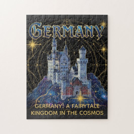 Celestial Germany Neuschwanstein Castle Art ジグソーパズル (縦)