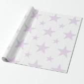 Celestial Girly Pastel Purple Stars Pattern Spring ラッピングペーパー (アンロールド)