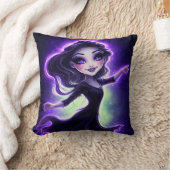 Celestial Glow Girl Throw Pillow クッション (ブランケット)