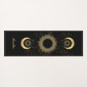 Celestial Gold Black Sun Moon Phase Personalized  ヨガマット (裏面(横))
