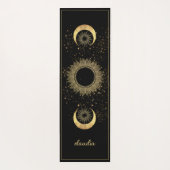 Celestial Gold Black Sun Moon Phase Personalized  ヨガマット (裏面)