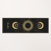 Celestial Gold Black Sun Moon Phase Personalized  ヨガマット (正面(横))