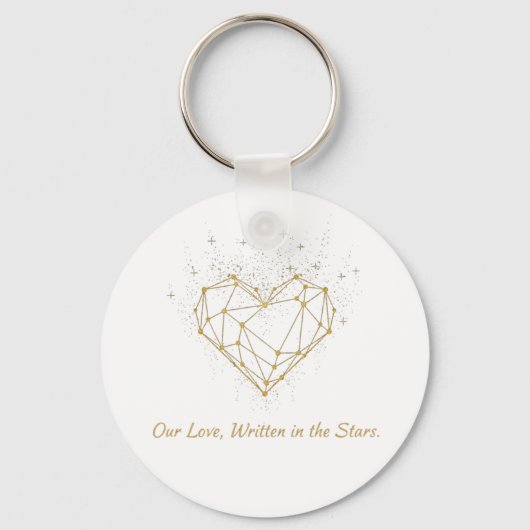 Celestial Gold Heart Keychain - Our Love キーホルダー (正面)