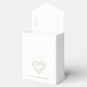 Celestial Gold Heart Wedding Favor Box - Our Love フェイバーボックス (オープン)
