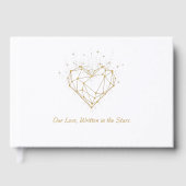 Celestial Gold Heart Wedding Guest Book - Our Love ゲストブック (正面)