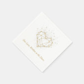 Celestial Gold Heart Wedding Napkins - Our Love スタンダードカクテルナプキン (角)