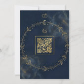 Celestial Gold Moon & Star Blue Wedding invitation 招待状 (裏面)