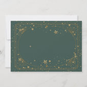 Celestial Gold Moon Stars Frame Green セーブザデート (裏面)