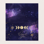 Celestial Gold Moons Stars Thank You Card 名刺 (外部フラット)