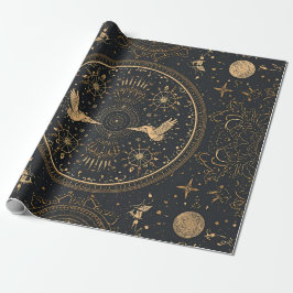 Celestial Gold Wrapping Paper – Gothic Luxe Starry ラッピングペーパー