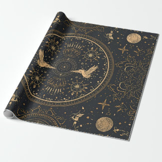 Celestial Gold Wrapping Paper – Gothic Luxe Starry ラッピングペーパー