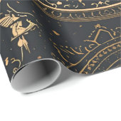 Celestial Gold Wrapping Paper – Gothic Luxe Starry ラッピングペーパー (ロールコーナー)