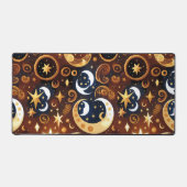 Celestial Golden Ochre Moon for Astrology Lovers デスクマット (正面)