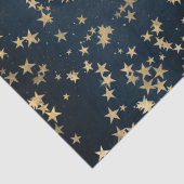 Celestial Golden Stars on Navy Galaxy Background 薄葉紙 (詳細)