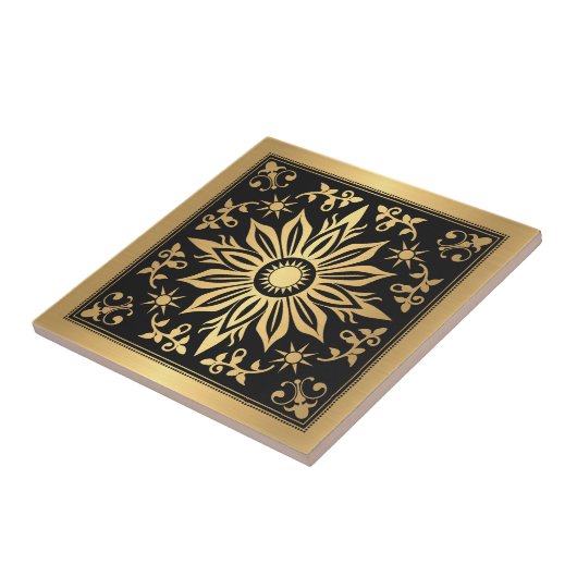 Celestial Gothic Black an Gold Solar タイル (側面)