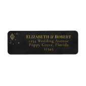 Celestial Gothic Black and Gold Return Address  ラベル (正面)