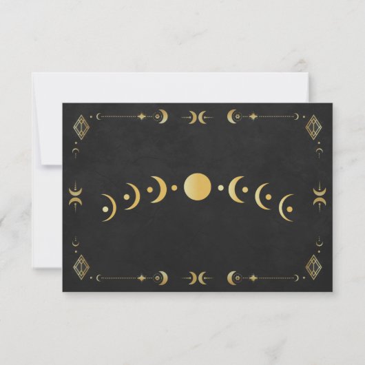 Celestial Gothic Black and Gold RSVP Card (裏面)