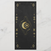 Celestial Gothic Black and Gold Wedding Menu Card メニュー (裏面)