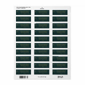 Celestial Gothic Dark Teal Wedding Address Label ラベル (フルシート)