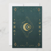 Celestial Gothic Dark Teal Wedding Details Card 招待状 (裏面)