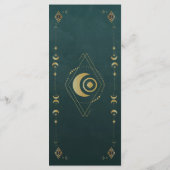 Celestial Gothic Dark Teal Wedding Menu Card メニュー (裏面)