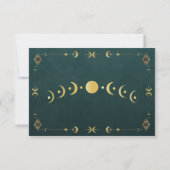 Celestial Gothic Dark Teal Wedding RSVP Card (裏面)
