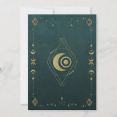 Celestial Gothic Dark Teal Wedding Thank You Card サンキューカード (裏面)