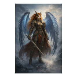 Celestial Guardian Angel – Epic Fantasy Poster ポスター