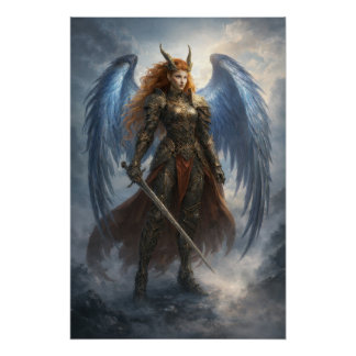 Celestial Guardian Angel – Epic Fantasy Poster ポスター