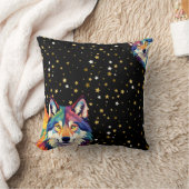 Celestial Guardians – Rainbow & Natural Wolves Ben クッション (ブランケット)